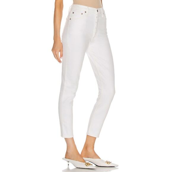 AGOLDE Women's size 26 White Nico High Rise Jeans Button Fly Skinny High Waist - Picture 1 of 13